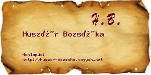 Huszár Bozsóka névjegykártya